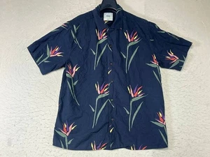 Katin Men's Hawaiian Short Sleeve Tulipan Blue Casual Button Up Shirt Large - Picture 1 of 8