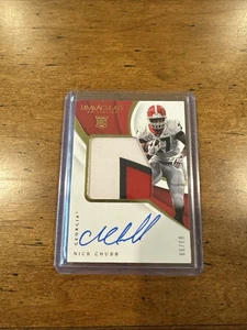 2018 Immaculate Collegiate Nick Chubb RC Patch Auto RPA Georgia 3/99 - Picture 1 of 3