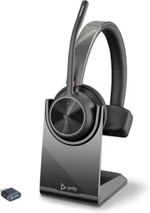 Teams edition Poly Voyager 4310 UC Black Wireless Headset With charging stand - Photo 1 sur 9