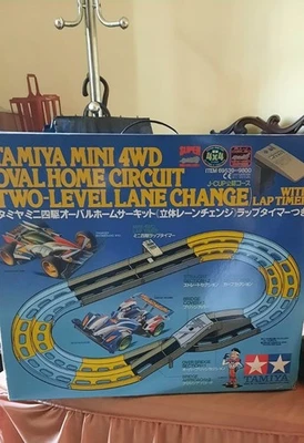 TA69539 Tamiya Pista Ovale a 2 Corsie Mini 4wd con Ponte e Segnatempi - Immagine 1 di 4