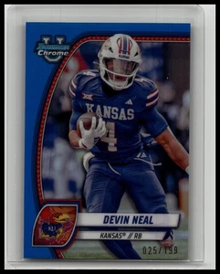 2024 Bowman University cromo #61 refractor azul Devin Neal #/199 - Imagen 1 de 2