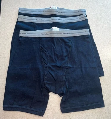 Vintage Fruit Of The Loom Men's Boxer Underwear Large Knit Cotton Lot 3 - Image 1 of 4