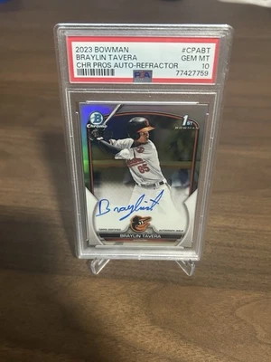 2023 Bowman Chrome - Braylin Tavera 1st Auto Refractor /499 PSA 10 - Image 1 of 3