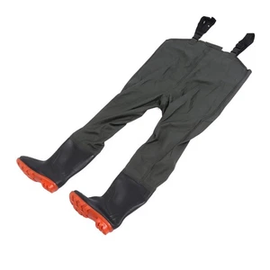 Hip Wader Waterproof Men Wader Fishing Wading Pants With Bootfoot(Green Size AUS - Picture 1 of 22