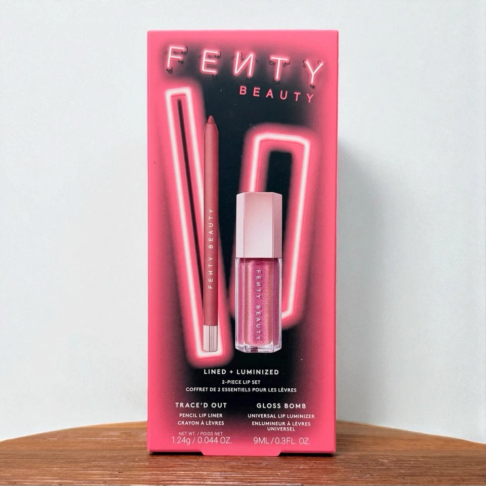 Fenty Beauty 有内衬 + 亮面 2 件套唇部礼品套装 GRAPE SPLASH Holiday 2025 全新 — 第 1/2 张图片