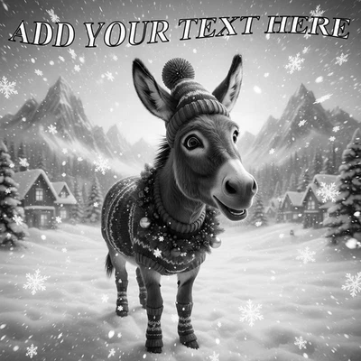 Christmas Laser Engraved Donkey Wood Plaque 10x10 Personalized Gift - Image 1 of 4