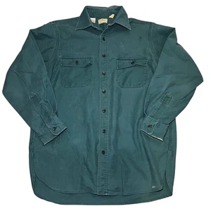 VTG 90's L.L. Bean Mens 16 1/2 Tall Large Chamois Button Shirt Made in USA - Picture 1 of 9
