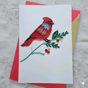 Cardinale Quilled Card NUOVO Punzone Firma Natale Vacanze Inverno 2244-45 - Foto 1 di 6