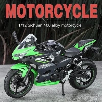 1:12 Kawasaki Diecast Motorcycle Model - Sound and Light Effects - Authentic Det - Immagine 1 di 4