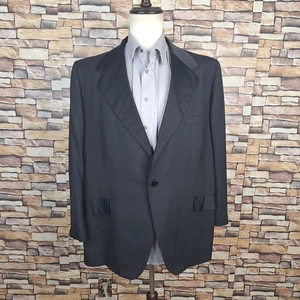 1960s 1970s Storrs Schaefer Tuxedo Jacket Mens 48R Vintage Black one Button - Picture 1 of 8