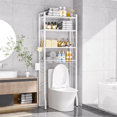 Estante de almacenamiento sobre el inodoro de 4 niveles, estante organizador de baño sobre inodoro, ajustable... Foto 1 de 4