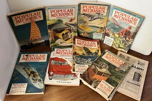 9 Vtg Popular Mechanics Magazine 1950's 1951 - 1955 - Foto 1 di 3