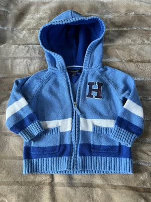 Tommy Hilfiger Niños Cremallera Suéter Capucha H Logo De Colección? 18 Meses Azul Claro Foto 1 de 4