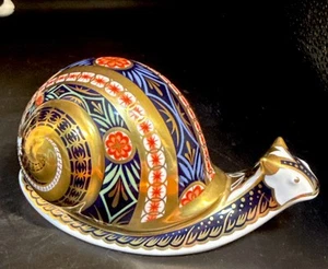 Royal Crown Derby LMTD ED. 371/4500 ~ GARDEN SNAIL ~ Gold Stopper HAND SIGNED - Picture 1 of 12