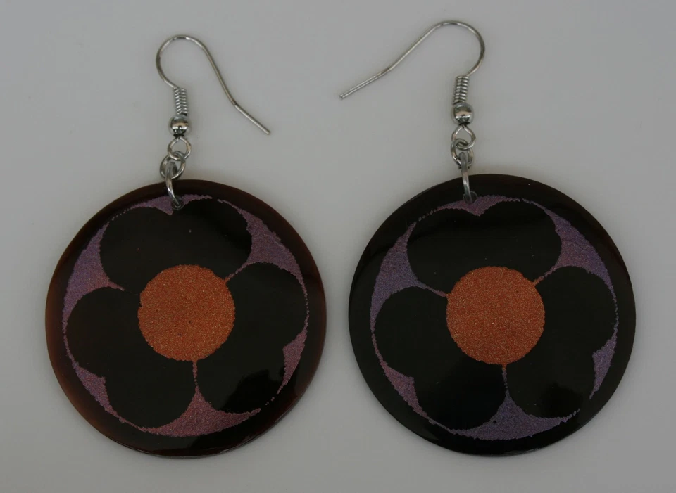 Muschel Ohrringe  handbemalt - Bild 1 von 1