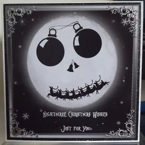 handmade personalised gothic card with a nightmare before christmas moon design - Picture 1 of 3
