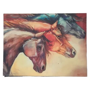 M Baldwin Three Mustangs Canvas Wall Art Craft Home Decor - Picture 1 of 14