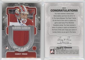 2012-13 ITG Between the Pipes Game-Used Jersey Silver /140 Carey Price #M-51