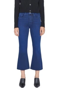 Frame Le Super High Crop Mini Boot Jeans Lavaggio Scuro Tg 28 Svasato Boho Comfort - Foto 1 di 17