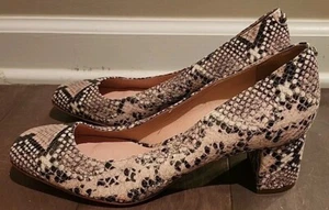 New Kate Spade KYLAH Leather Snake Print Pump Block Heels - Women's Size 7.5 - Picture 1 of 5