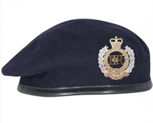 Navy Blue Royal Engineers Beret and Official Issue Cap Badge SIZES 52 - 62cm - Picture 1 of 3