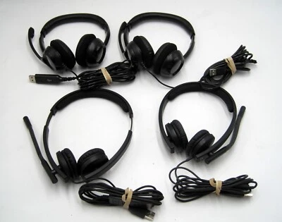Set of 4 - Logitech H570e & H390 USB Wired Stereo Headset Noise Cancelling - Image 1 of 3