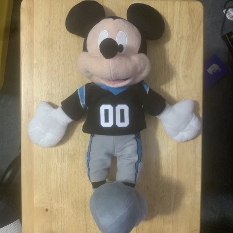 17" Disney NFL Carolina Panthers Mickey Mouse Stuffed Plush Doll Sports EUC Cover