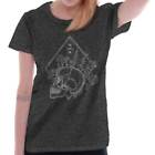 Kwiatowa czaszka duchowa symboliczna grafika prezent graficzny koszulka damska t-shirty