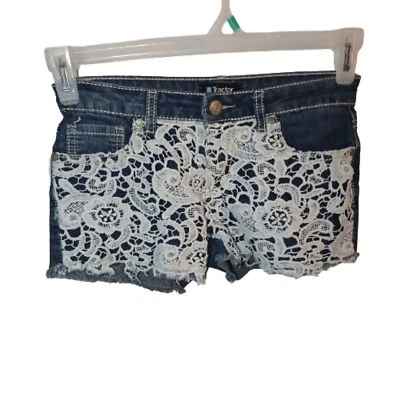 Pantalones Cortos de Jean Tractor Niñas Tiro Bajo Corte Encaje Adolescente Talla 12 Foto 1 de 4