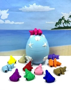 12 Stck. 3D-gedrucktes artikuliertes Baby Hammerkopfhaie, Meerestier Zappelspielzeug - Bild 1 von 8