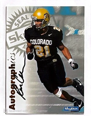 1997 Skybox Autographics RAE CARRUTH Carolina Panthers Auto Colorado - Image 1 of 2