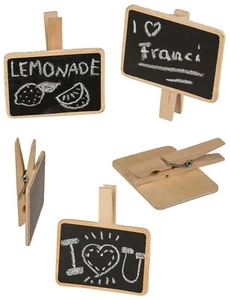 1x Holztafel Holzschild mit Holzklammer Pflanzenschild Memotafel zum Beschriften - Bild 1 von 1