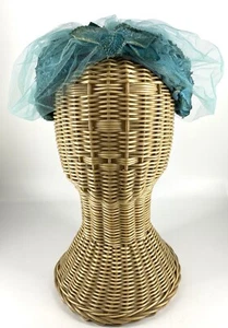 Vintage - türkis Blumen Stirnband Mütze - Julia Cap - 1950er Kutz - Requisite - Inszenierung - Bild 1 von 8