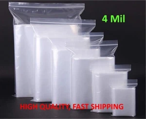 Klare Reißverschlussversiegelung Plastiktüten strapazierfähig 4Mil wiederverschließbar Top Lock Reißverschluss Baggies - Bild 1 von 3