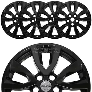 fit Nissan Rogue SV 2017-20 Black 17" Wheel Skins Hub Caps Full Alloy Rim Covers - Picture 1 of 11