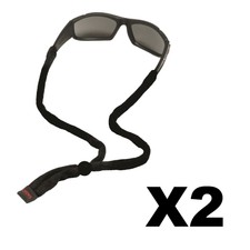 Chums Cotton Eyewear Retainer Black Adjustable Sunglasses Lanyard Strap (2-Pack)