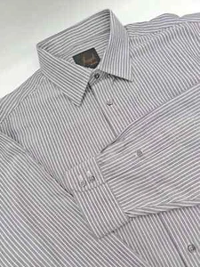 🇺🇲 New Jos A Bank Joseph Mens 16.5x35 Tailored Fit Shirt Dark Purple Stripe - Picture 1 of 7