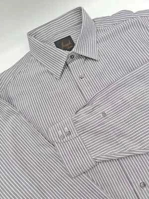 🇺🇲 New Jos A Bank Joseph Mens 16.5x35 Tailored Fit Shirt Dark Purple Stripe - Image 1 of 4