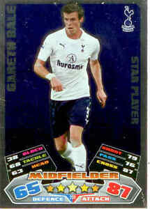 2011-12 Topps Match Attax English Soccer Star Player Foil No298 Gareth Bale
