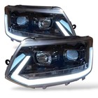 For VW TRANSPORTER T5.1 2010-15 GLOSS Black LED DRL dynamic Headlights