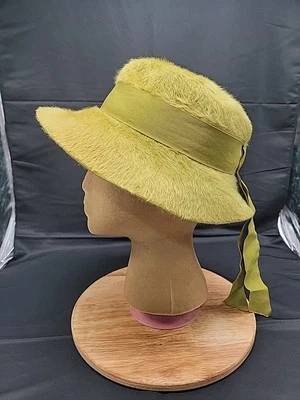 Womens Vintage 50's, 60's Belmar Faux Green Fur Hat One Size  - Image 1 of 4