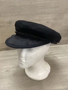 Authentic Greek Fisherman's Cap Dorfman- 85% Wool - Black SZ LG RN #31905 - Picture 1 of 8
