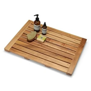  Teak Duschmatte, Holz Badematte, rutschfeste Duschmatten 24" x 18" (rechteckig) - Bild 1 von 7