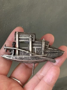 1900er chinesischer Export antik Silber filigran Boot Modell Ornament Handarbeit银丝船模 - Bild 1 von 16