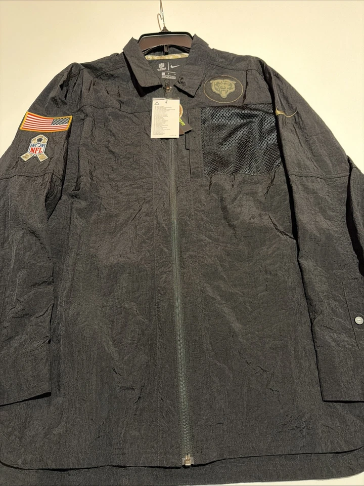 Nike NFL Chicago Bears Salute To Service LS Nylon jacket Sz L NKDX Men NWT - Image 1 of 4