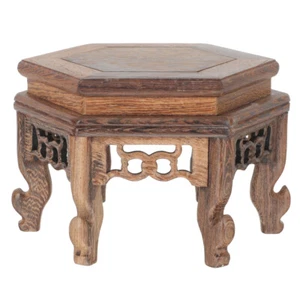 Hexagonal Table Base Home Ornament Stand Risers Display Stands Wood - Picture 1 of 12