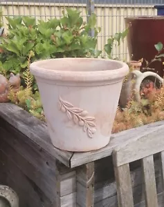 Ital. Blumentopf ø 30 cm m. Olivendekor Terracotta Garten Terrakotta Blumenkübel - Bild 1 von 2