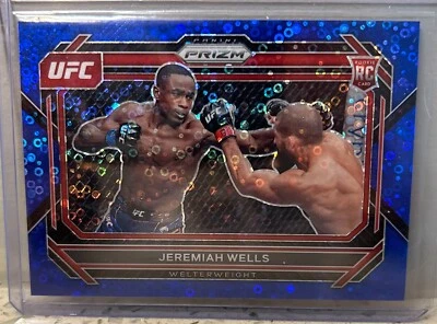2023 Panini Prizm UFC Jeremiah Wells Blue Disco Undercard Prizm Rookie Card /25 - Image 1 of 2