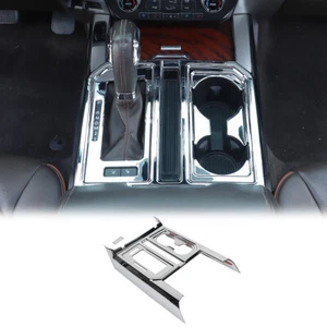 Console Gear Shift Panel & Cup Holder Cover Trim for Ford F150 2015-2020 Chrome - Bild 1 von 8
