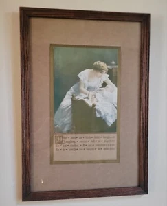 Antique Lithograph of Mother and Child with Poem - Picture 1 of 5